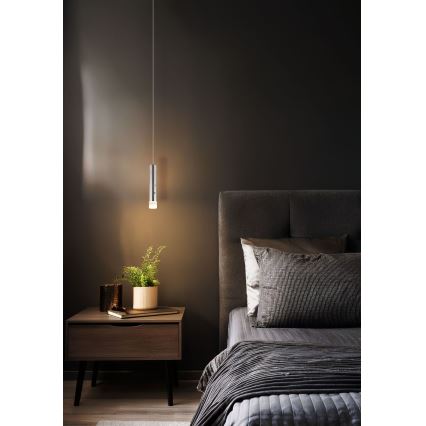 Globo - Luminária LED tátil recarregável e regulável 2 em 1 LED/2W/230/5V cromo mate