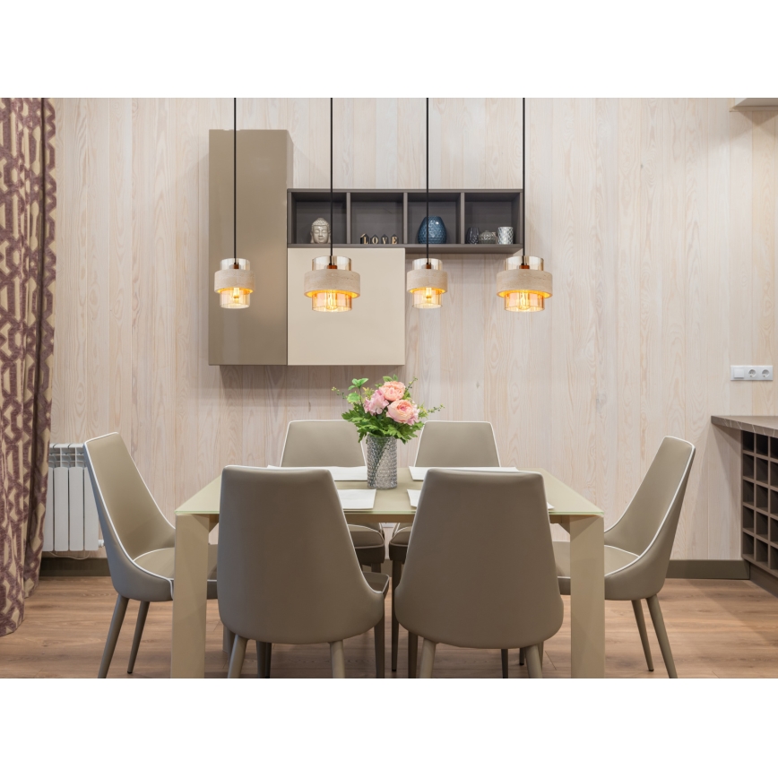 Globo - Lustre suspenso com cabo 4xE27/40W/230V