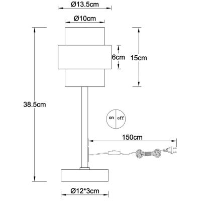 Globo - Candeeiro de mesa 1xE27/40W/230V