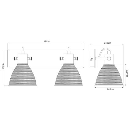 Globo - Candeeiro de focos 2xE14/40W/230V