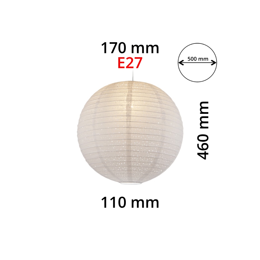 GLOBO 16911 - Abajur para candeeiro VARYS E27 diâmetro 50 cm