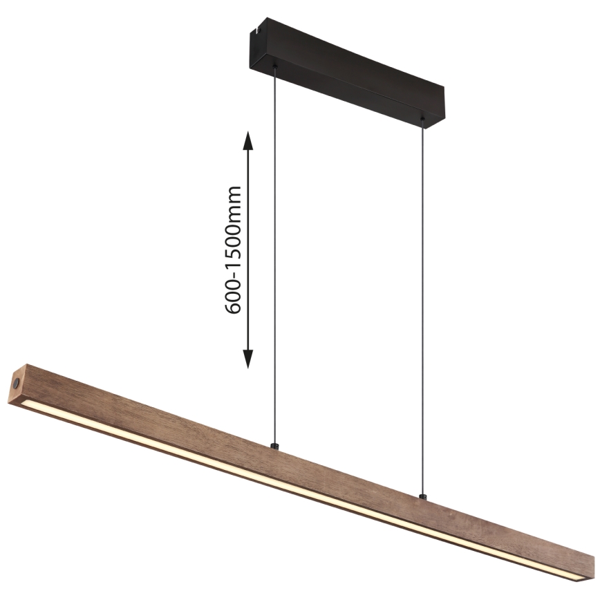 Globo - Lustre pendente tátil dimerizável suspenso por cabo LED/24W/230V + LED/3W 3000K, castanho