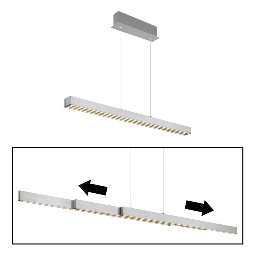 Globo - Lustre LED pendente regulável com controlo táctil em cabo LED/39W/230V 2700/4000/6000K cromo mate