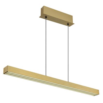 Globo - Lustre LED dimerizável com controlo tátil, suspenso por cabo, LED/39W/230V 2700/4000/6000K, acabamento em latão