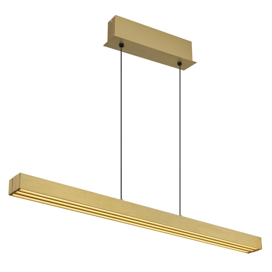 Globo - Lustre LED dimerizável com controlo tátil, suspenso por cabo, LED/39W/230V 2700/4000/6000K, acabamento em latão