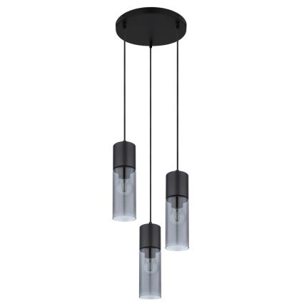 Globo - Candeeiro suspenso 3xE27/25W/230V diâmetro 30 cm preto