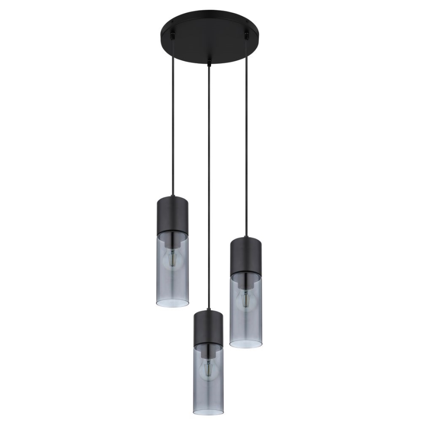 Globo - Candeeiro suspenso 3xE27/25W/230V diâmetro 30 cm preto