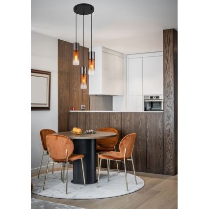 Globo - Candeeiro suspenso 3xE27/25W/230V preto/cobre