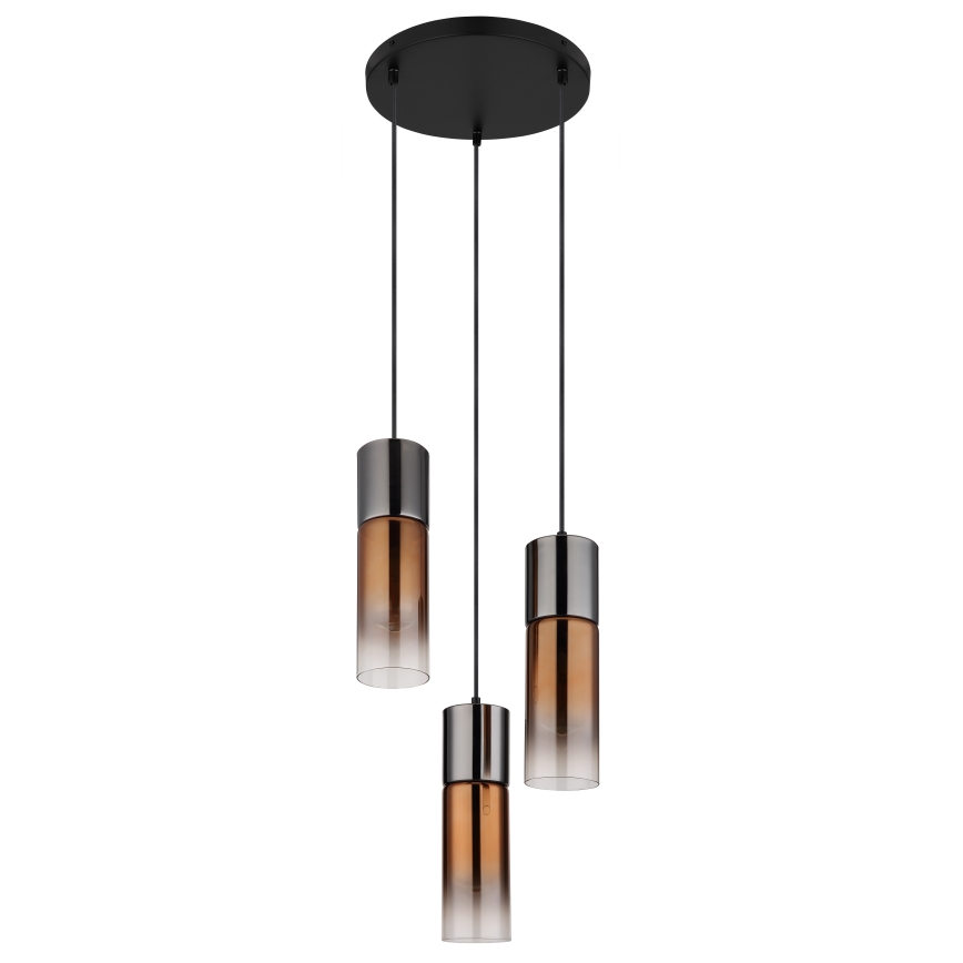 Globo - Candeeiro suspenso 3xE27/25W/230V preto/cobre