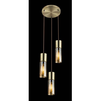 Globo - Candeeiro suspenso 3xE27/25W/230V diâmetro 30 cm latão