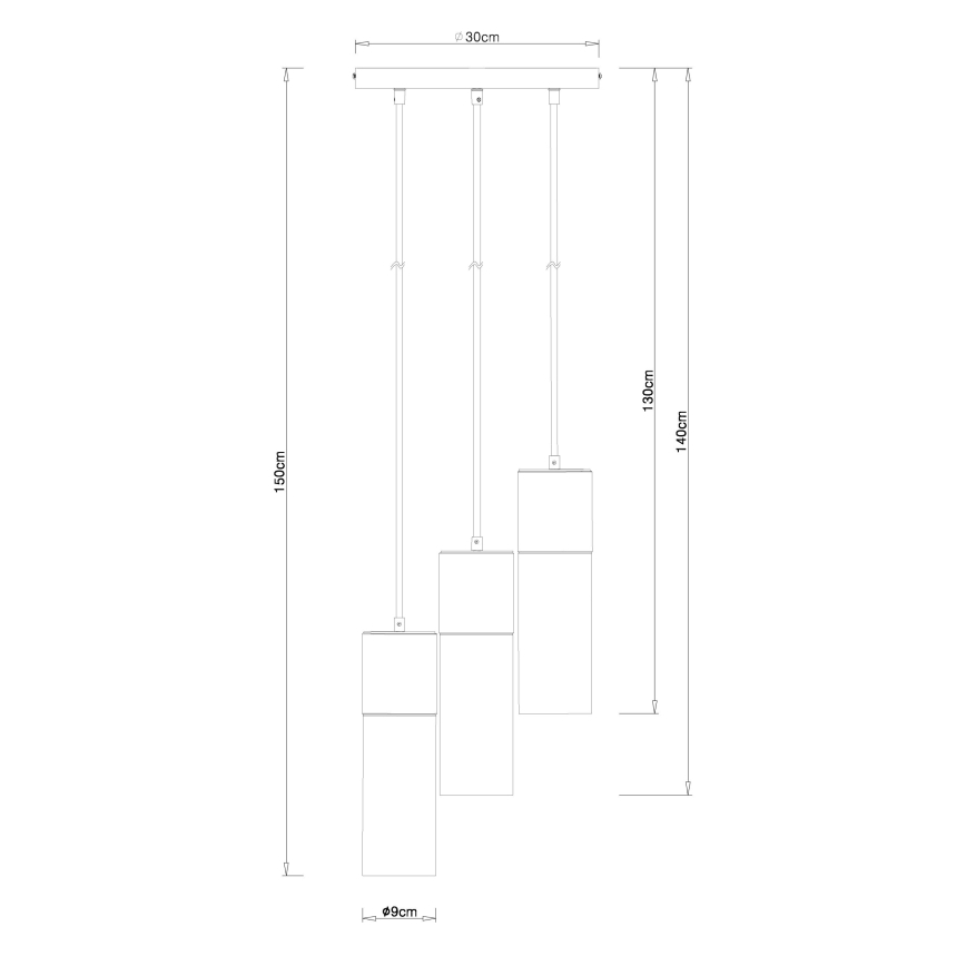 Globo - Candeeiro suspenso 3xE27/25W/230V diâmetro 30 cm cromado mate