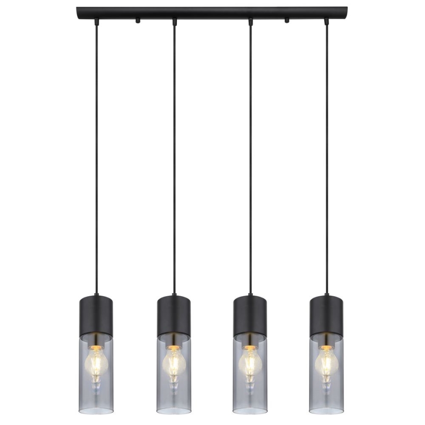 Globo - Candeeiro suspenso 4xE27/25W/230V preto