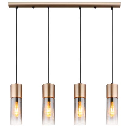 Globo - Lustre suspenso com cabo 4xE27/25W/230V bronze