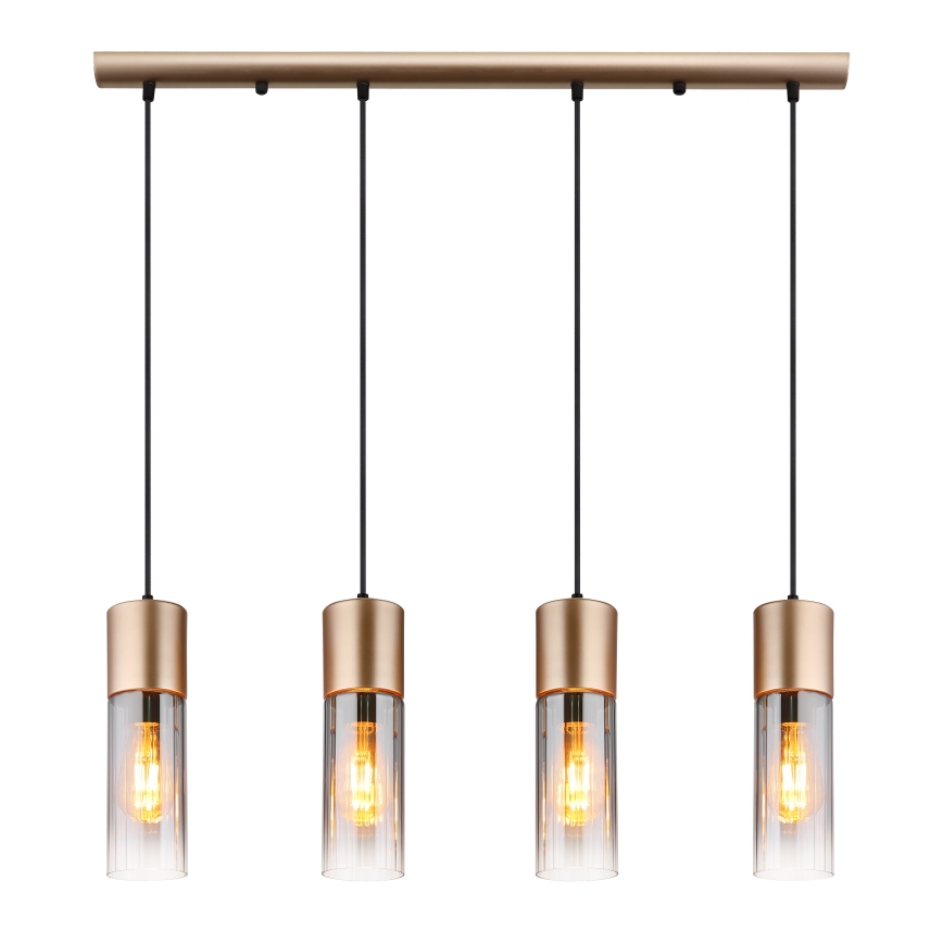 Globo - Lustre suspenso com cabo 4xE27/25W/230V bronze