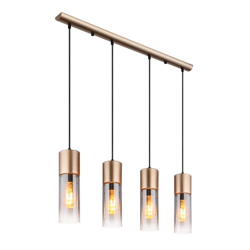 Globo - Lustre suspenso com cabo 4xE27/25W/230V bronze