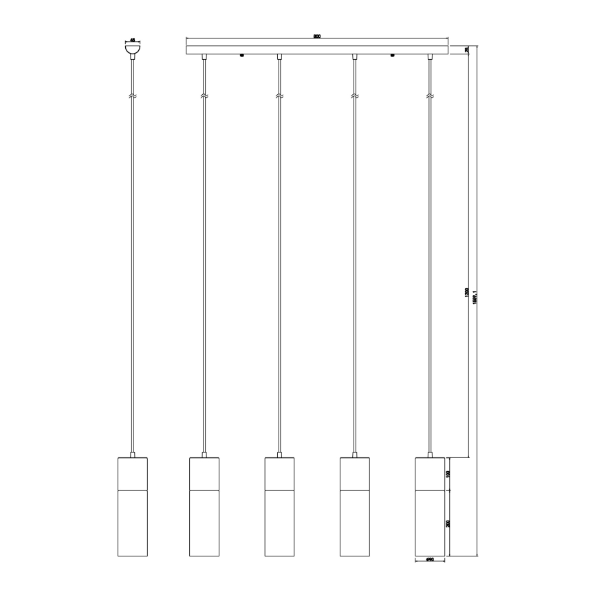 Globo - Candeeiro suspenso 4xE27/25W/230V latão