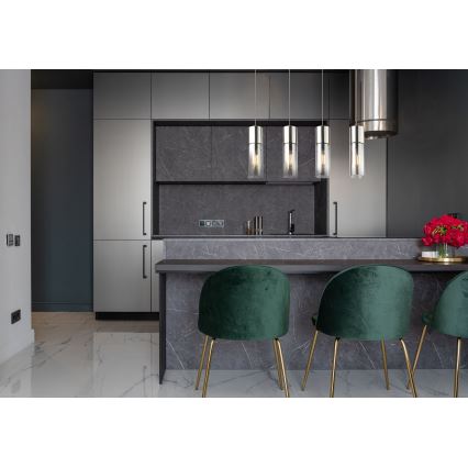 Globo - Candeeiro suspenso 4xE27/25W/230V cromado mate