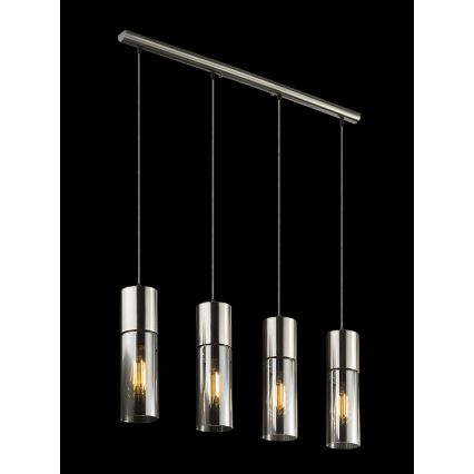 Globo - Candeeiro suspenso 4xE27/25W/230V cromado mate