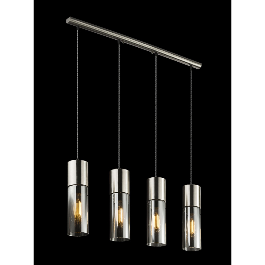 Globo - Candeeiro suspenso 4xE27/25W/230V cromado mate