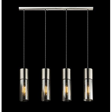 Globo - Candeeiro suspenso 4xE27/25W/230V cromado mate