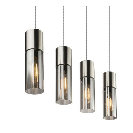 Globo - Candeeiro suspenso 4xE27/25W/230V cromado mate