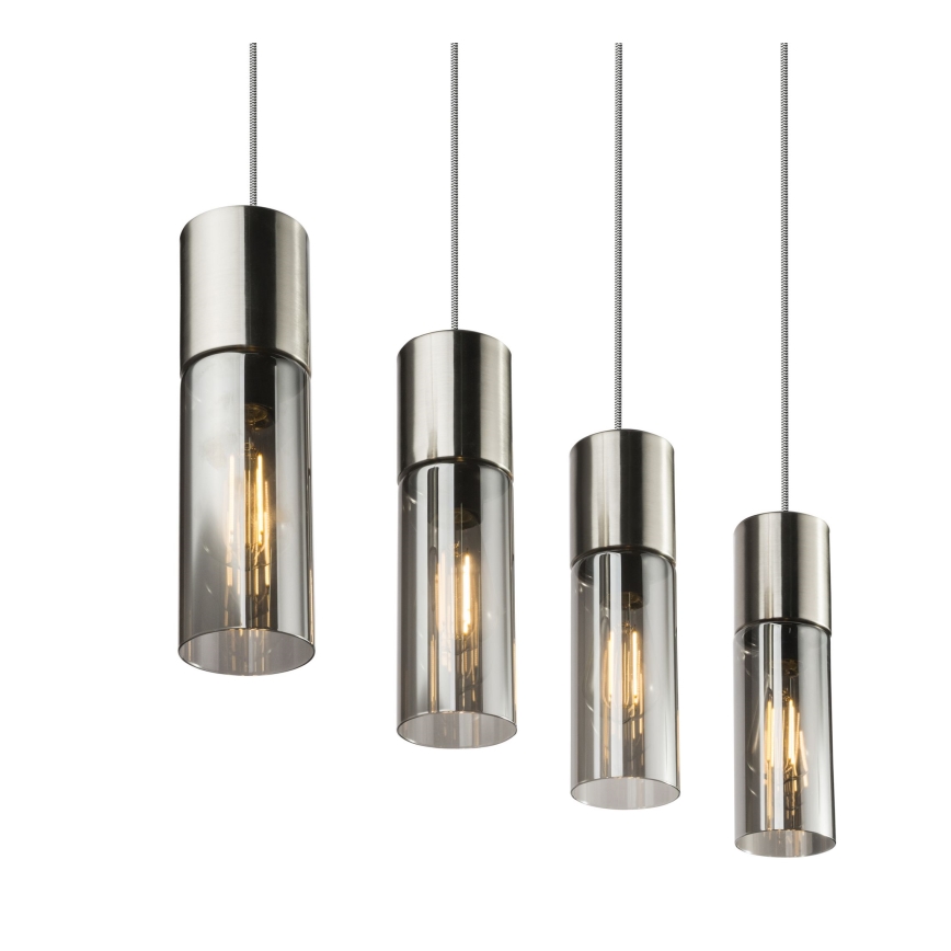 Globo - Candeeiro suspenso 4xE27/25W/230V cromado mate