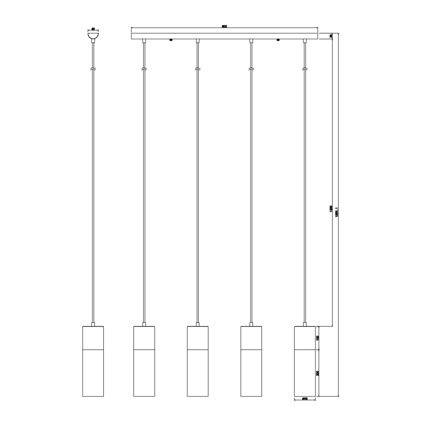 Globo - Candeeiro suspenso 4xE27/25W/230V cromado mate