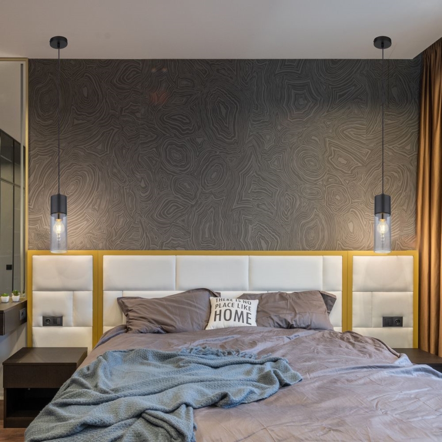 Globo - Candeeiro suspenso 1xE27/25W/230V diâmetro 10,5 cm preto