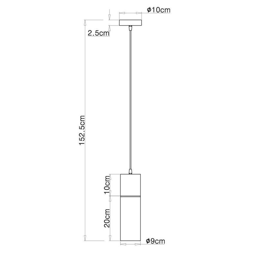 Globo - Candeeiro suspenso 1xE27/25W/230V diâmetro 10,5 cm preto