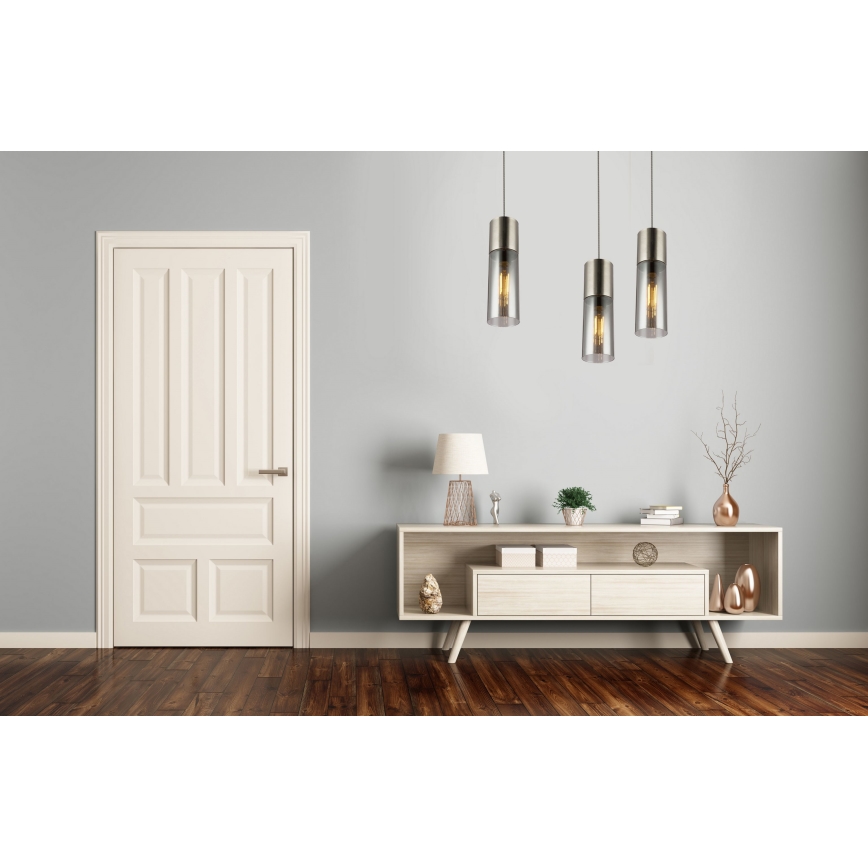 Globo - Candeeiro suspenso 1xE27/25W/230V diâmetro 10,5 cm cromado mate