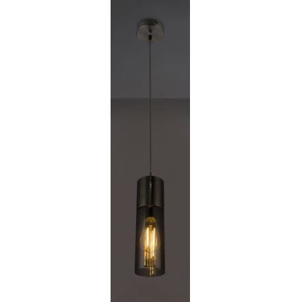 Globo - Candeeiro suspenso 1xE27/25W/230V diâmetro 10,5 cm cromado mate