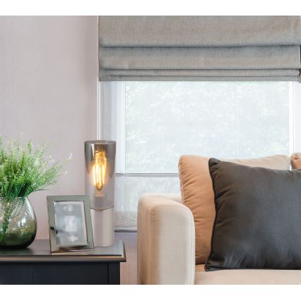 Globo - Candeeiro de mesa táctil 1xE27/25W/230V diâmetro 9 cm cromado mate