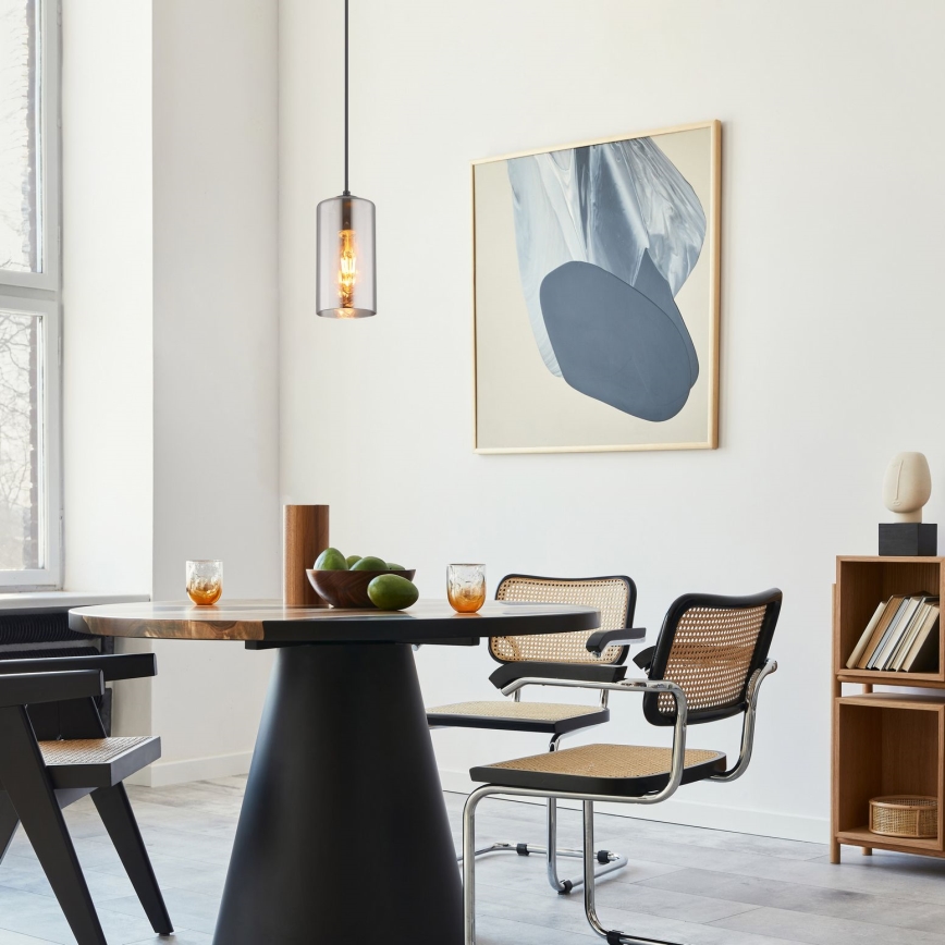 Globo - Candeeiro suspenso 1xE27/25W/230V diâmetro 11 cm preto