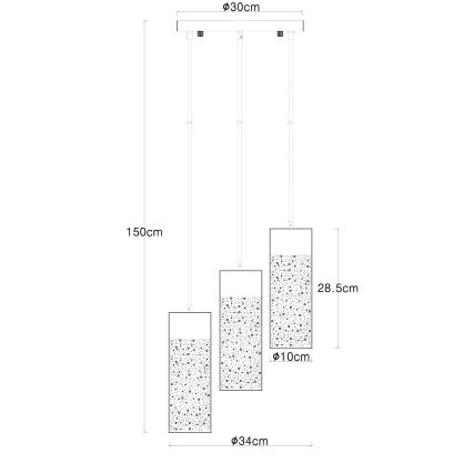 Globo - Candelabro suspenso 3xE27/40W/230V