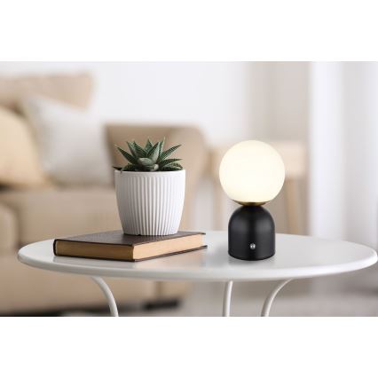 Globo - Lâmpada de mesa tátil LED regulável LED/2,5W/3,7V 2700/4000/6500K 1800 mAh USB preta