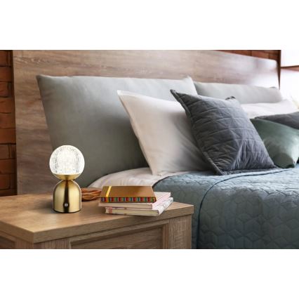 Globo - Candeeiro de mesa tátil LED com regulação LED/2,5W/3,7V 2700/4000/6500K 1800 mAh USB latão