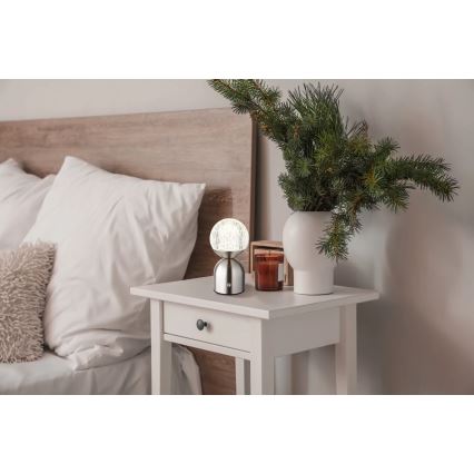 Globo - Candeeiro de mesa tátil LED com regulação LED/2,5W/3,7V 2700/4000/6500K 1800 mAh USB cromado mate