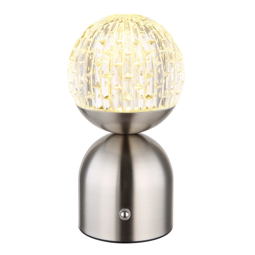 Globo - Candeeiro de mesa tátil LED com regulação LED/2,5W/3,7V 2700/4000/6500K 1800 mAh USB cromado mate