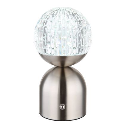 Globo - Candeeiro de mesa tátil LED com regulação LED/2,5W/3,7V 2700/4000/6500K 1800 mAh USB cromado mate