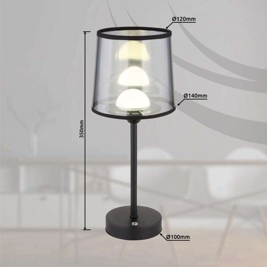 Globo - Lâmpada de mesa tátil recarregável LED regulável LED/2,5W/3,7V 2700/4000/6500K 1800 mAh preta