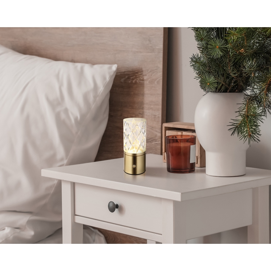 Globo - Candeeiro de mesa táctil LED com regulação LED/2,5W/3,7V 2700K/4000K/6500K 1800 mAh USB dourado