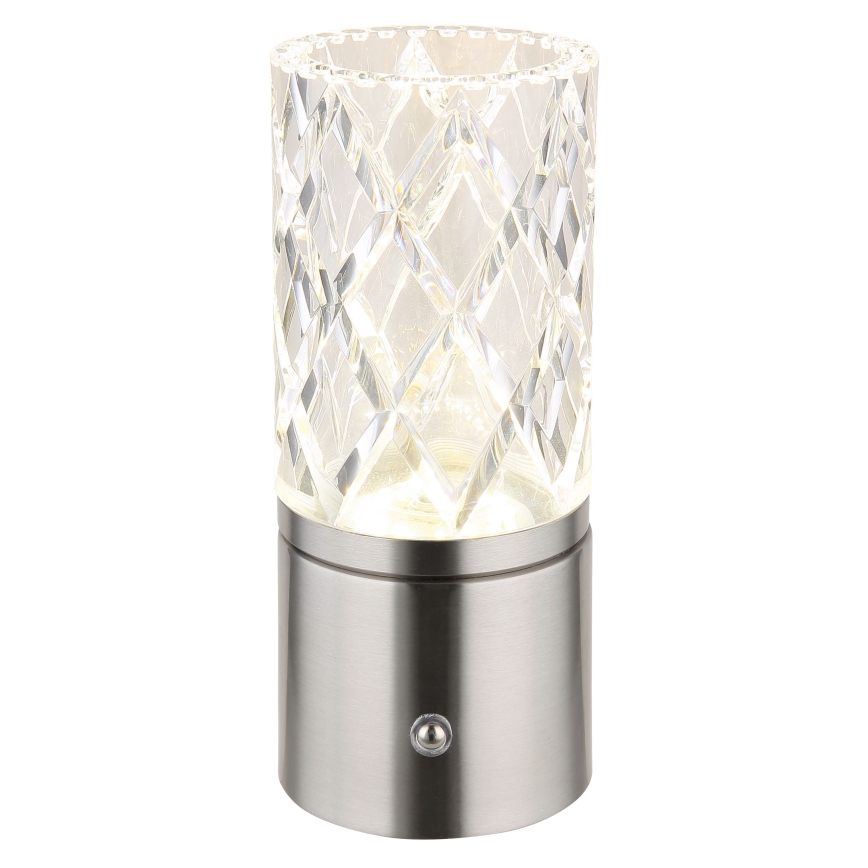 Globo - Lâmpada de mesa tátil LED regulável LED/2,5W/3,7V 2700K/4000K/6500K 1800 mAh USB cromo fosco