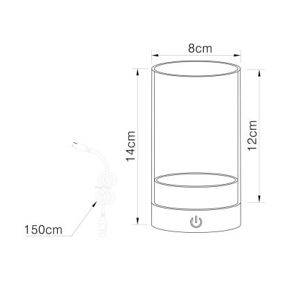 Globo - Candeeiro de mesa LED para exterior tátil e regulável LED/2W/3,7V 2700/4000/6500K 1200mAh IP44 verde