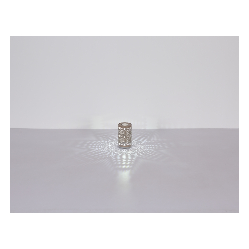 Globo - Lâmpada de mesa recarregável LED RGB com toque LED/1W/5V 500 mAh castanha