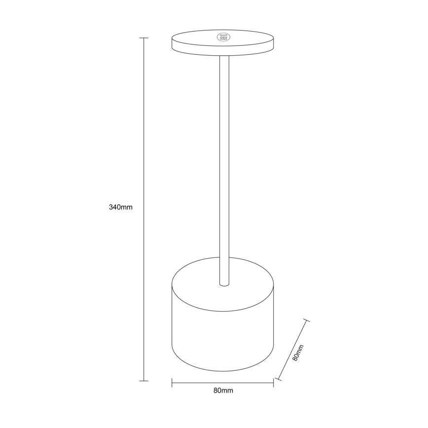 Globo - Lâmpada de mesa LED tátil regulável LED/1,2W/3,7V 2000K/3500K/7000K 1200 mAh USB cromo fosco