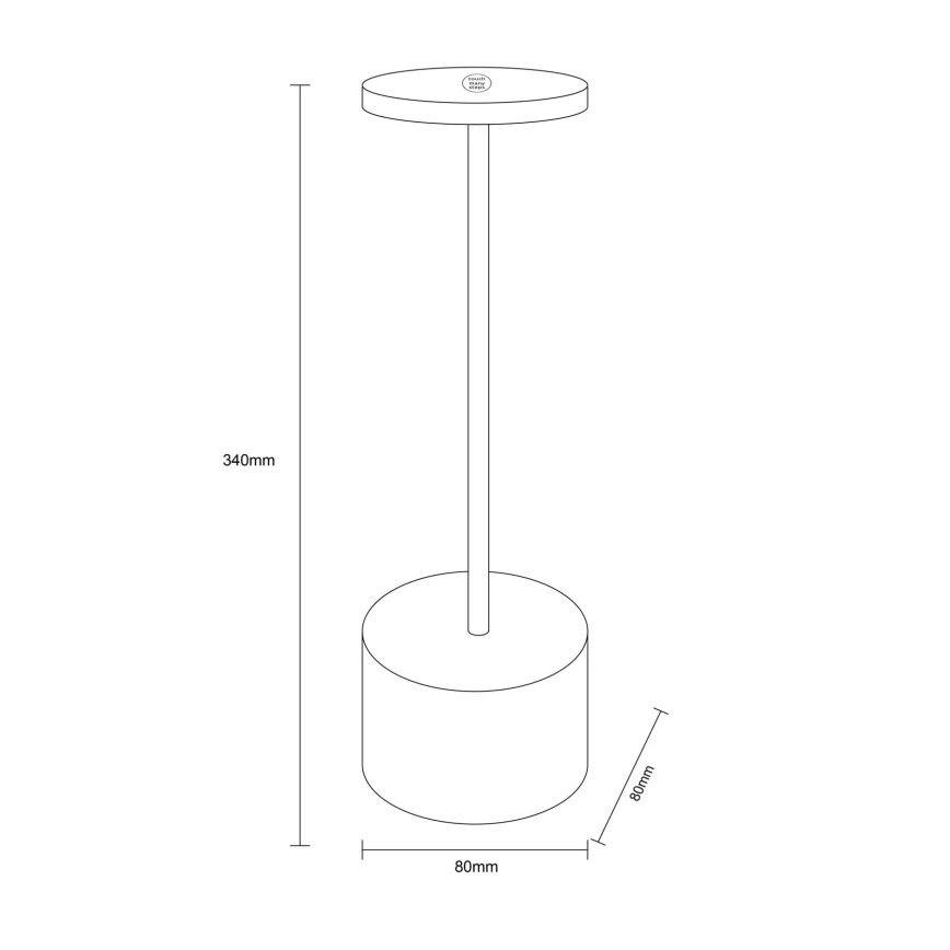 Globo - Lâmpada de mesa LED tátil regulável LED/1,2W/3,7V 2000K/3500K/7000K 1200 mAh USB branca