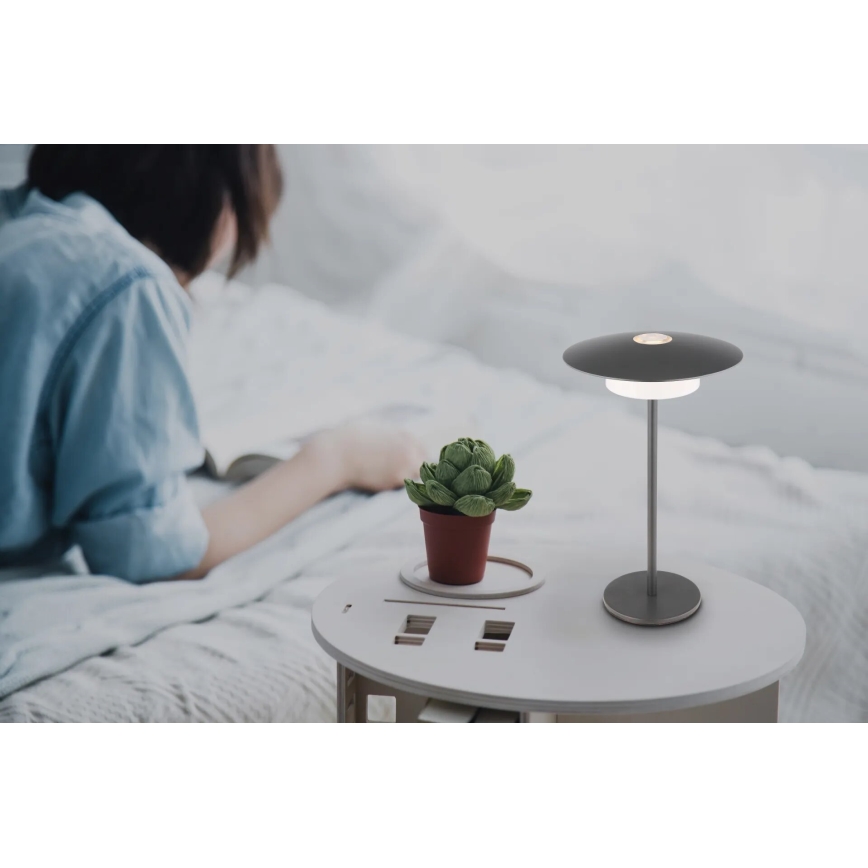 Globo - Lâmpada de mesa tátil recarregável LED para exterior LED/3W/3,7V 1800/2700/3000K IP44 1800 mAh cinza