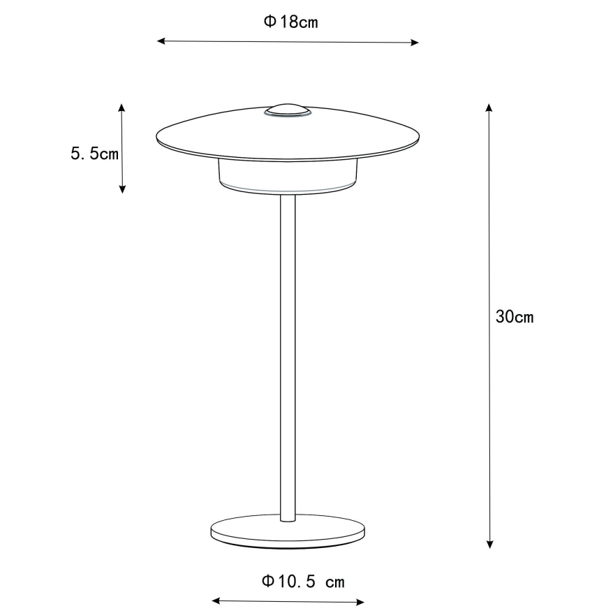 Globo - Candeeiro de Mesa Tátil Recarregável LED para Exterior LED/3W/3,7V 1800/2700/3000K IP44 1800 mAh cinzento