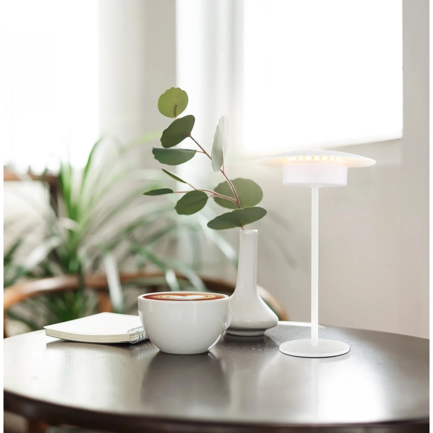 Globo - Lâmpada de mesa tátil recarregável LED para exterior LED/3W/3,7V 1800/2700/3000K IP44 1800 mAh branca