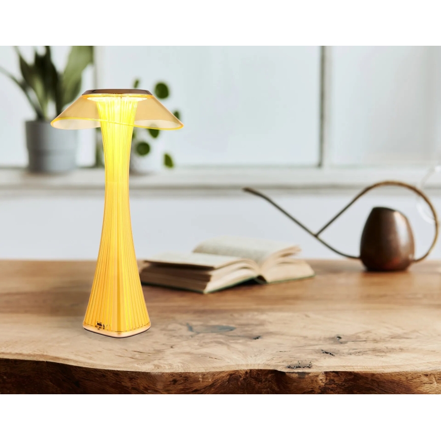 Globo - Lâmpada de mesa LED recarregável com dimmer LED/2,5W/3,7V 1200 mAh 2700/4500/6500K dourada
